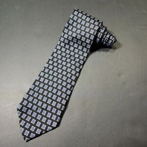 Handcrafted for Nordstrom by J Z Richards 100% Silk‎ Mens Necktie Tie Black-Blue